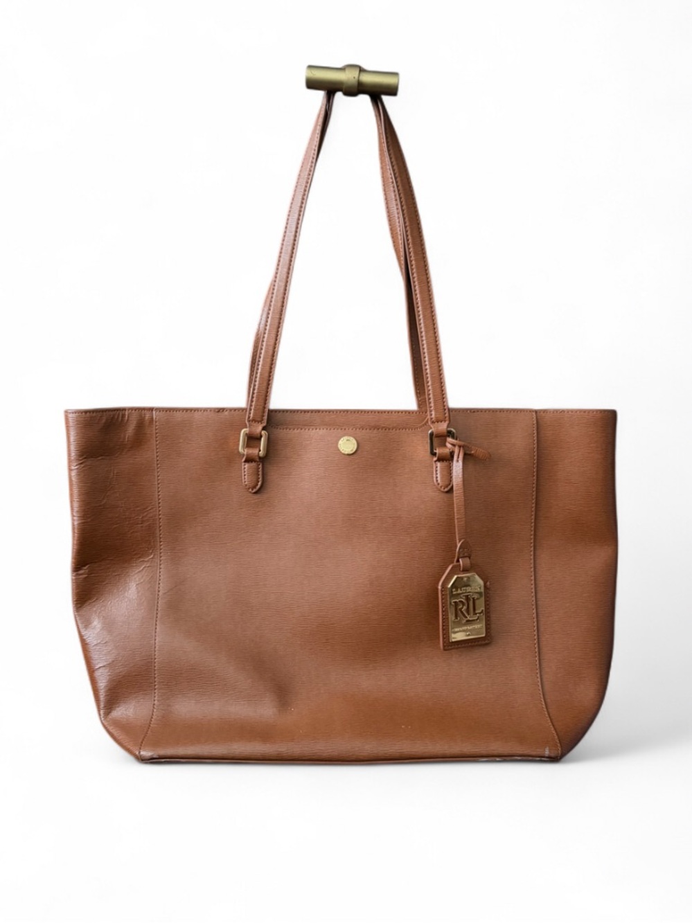 Ralph Lauren Leather Tote w/ Gold Hardware